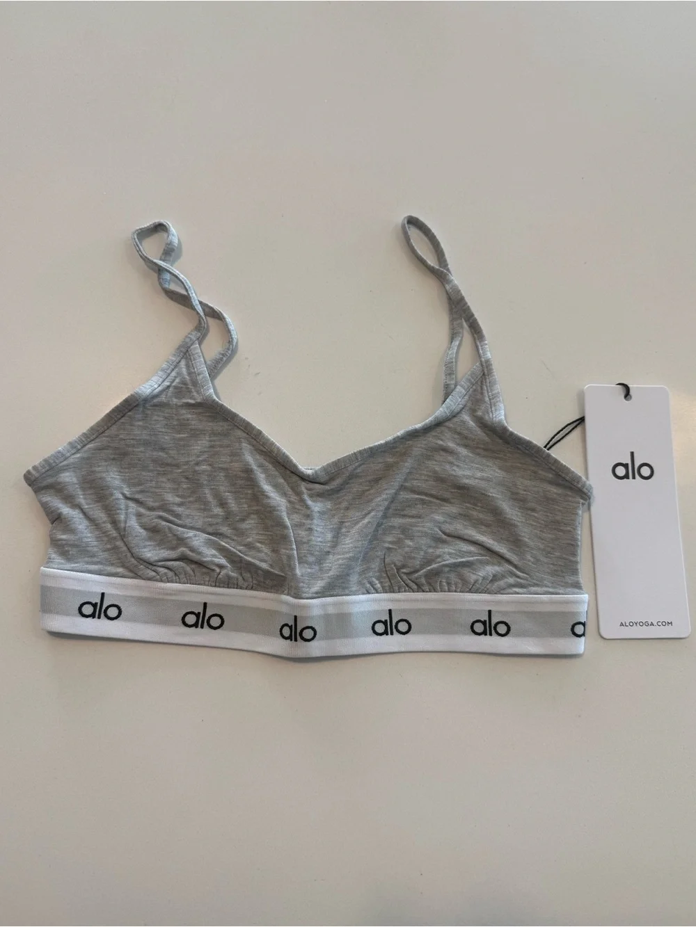 Alo Yoga Women's Grey Logo Bralette